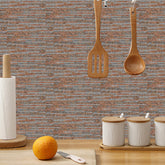 Dark Brown Annulus Marble Textured Floor Stickers Rustic Peel and Stick 6pcs